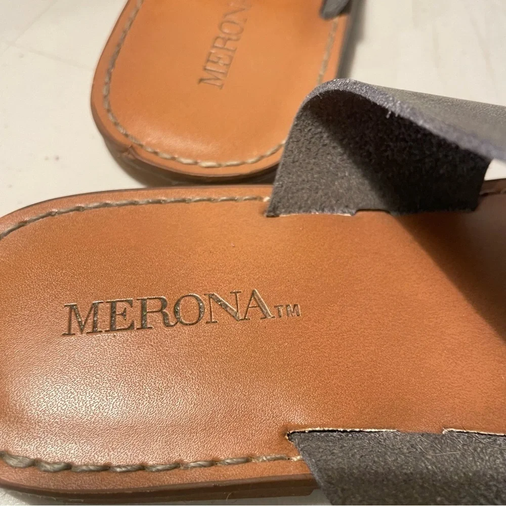 Merona Black & Brown Sandal size 7 1/2 Good condition
